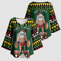 Xmas Gymer Christmas Kimono Sleeve Blouse No Lift No Gift - Wonder Print Shop