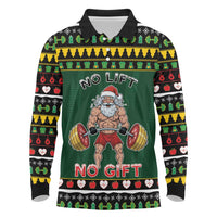 Xmas Gymer Christmas Long Sleeve Polo Shirt No Lift No Gift - Wonder Print Shop