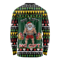 Xmas Gymer Christmas Long Sleeve Shirt No Lift No Gift - Wonder Print Shop