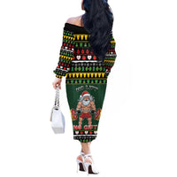 Xmas Gymer Christmas Off The Shoulder Long Sleeve Dress No Lift No Gift - Wonder Print Shop