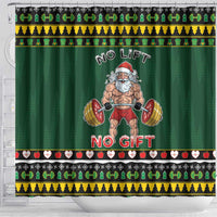 Xmas Gymer Christmas Shower Curtain No Lift No Gift - Wonder Print Shop
