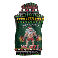 Xmas Gymer Christmas Sleeveless Hoodie No Lift No Gift - Wonder Print Shop