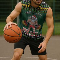 Xmas Gymer Christmas Sleeveless Hoodie No Lift No Gift - Wonder Print Shop