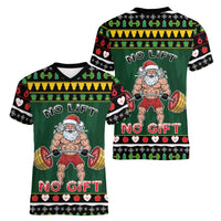 Xmas Gymer Christmas Women V-Neck T-Shirt No Lift No Gift - Wonder Print Shop