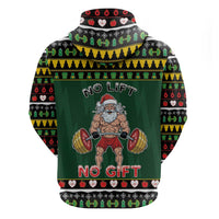Xmas Gymer Christmas Zip Hoodie No Lift No Gift - Wonder Print Shop