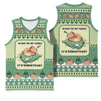 Capybara Christmas Basketball Jersey Wake Me Up When It's Christmas - Wonder Print Shop