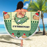 Capybara Christmas Beach Blanket Wake Me Up When It's Christmas - Wonder Print Shop