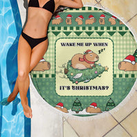Capybara Christmas Beach Blanket Wake Me Up When It's Christmas - Wonder Print Shop