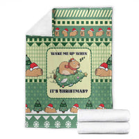Capybara Christmas Blanket Wake Me Up When It's Christmas - Wonder Print Shop
