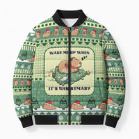 Capybara Christmas Bomber Puffer Jacket Wake Me Up When It's Christmas - Wonder Print Shop