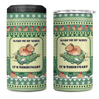 Capybara Christmas 4 in 1 Can Cooler Tumbler Wake Me Up When It's Christmas - Wonder Print Shop