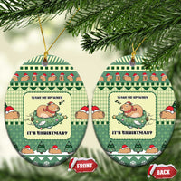 Capybara Christmas Ceramic Ornament Wake Me Up When It's Christmas - Wonder Print Shop
