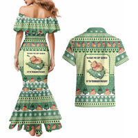Capybara Christmas Couples Matching Mermaid Dress and Hawaiian Shirt Wake Me Up When It's Christmas - Wonder Print Shop