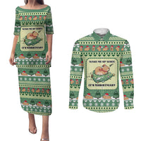 Capybara Christmas Couples Matching Puletasi and Long Sleeve Button Shirt Wake Me Up When It's Christmas - Wonder Print Shop