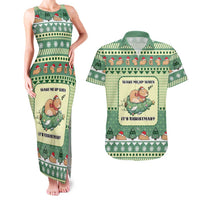 Capybara Christmas Couples Matching Tank Maxi Dress and Hawaiian Shirt Wake Me Up When It's Christmas - Wonder Print Shop