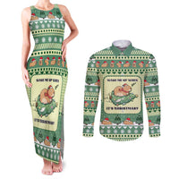 Capybara Christmas Couples Matching Tank Maxi Dress and Long Sleeve Button Shirt Wake Me Up When It's Christmas - Wonder Print Shop