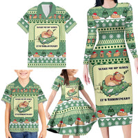 Capybara Christmas Family Matching Long Sleeve Bodycon Dress and Hawaiian Shirt Wake Me Up When It's Christmas - Wonder Print Shop