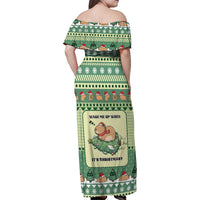 Capybara Christmas Family Matching Off Shoulder Maxi Dress and Hawaiian Shirt Wake Me Up When It's Christmas - Wonder Print Shop