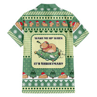 Capybara Christmas Family Matching Off Shoulder Short Dress and Hawaiian Shirt Wake Me Up When It's Christmas - Wonder Print Shop