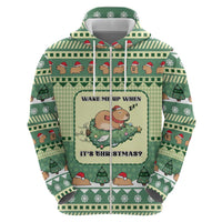 Capybara Christmas Hoodie Wake Me Up When It's Christmas - Wonder Print Shop