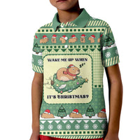 Capybara Christmas Kid Polo Shirt Wake Me Up When It's Christmas - Wonder Print Shop