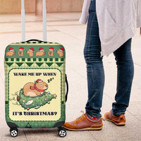 Capybara Christmas Luggage Cover Wake Me Up When It's Christmas - Wonder Print Shop