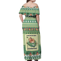 Capybara Christmas Off Shoulder Maxi Dress Wake Me Up When It's Christmas - Wonder Print Shop