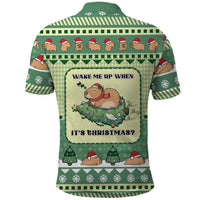 Capybara Christmas Polo Shirt Wake Me Up When It's Christmas - Wonder Print Shop