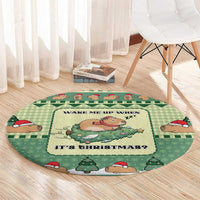 Capybara Christmas Round Carpet Wake Me Up When It's Christmas - Wonder Print Shop