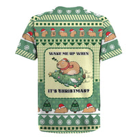Capybara Christmas Rugby Jersey Wake Me Up When It's Christmas - Wonder Print Shop