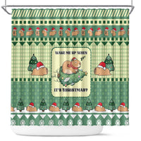 Capybara Christmas Shower Curtain Wake Me Up When It's Christmas - Wonder Print Shop