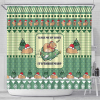 Capybara Christmas Shower Curtain Wake Me Up When It's Christmas - Wonder Print Shop