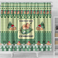 Capybara Christmas Shower Curtain Wake Me Up When It's Christmas - Wonder Print Shop