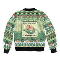 Capybara Christmas Sleeve Zip Bomber Jacket Wake Me Up When It's Christmas - Wonder Print Shop