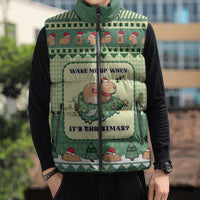 Capybara Christmas Sleeveless Puffer Jacket Wake Me Up When It's Christmas - Wonder Print Shop