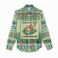 Capybara Christmas Women Casual Shirt Wake Me Up When It's Christmas - Wonder Print Shop