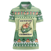 Capybara Christmas Women Polo Shirt Wake Me Up When It's Christmas - Wonder Print Shop