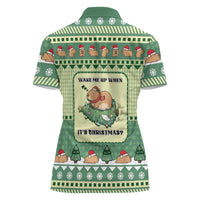 Capybara Christmas Women Polo Shirt Wake Me Up When It's Christmas - Wonder Print Shop