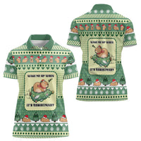 Capybara Christmas Women Polo Shirt Wake Me Up When It's Christmas - Wonder Print Shop