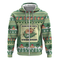 Capybara Christmas Zip Hoodie Wake Me Up When It's Christmas - Wonder Print Shop