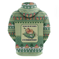 Capybara Christmas Zip Hoodie Wake Me Up When It's Christmas - Wonder Print Shop