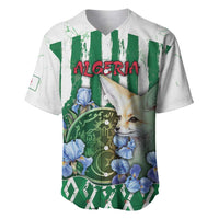 Personalized Algeria Baseball Jersey Fennec And Iris Grunge Style - Wonder Print Shop