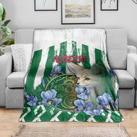 Algeria Blanket Fennec And Iris Grunge Style - Wonder Print Shop