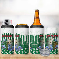 Personalized Algeria 4 in 1 Can Cooler Tumbler Fennec And Iris Grunge Style - Wonder Print Shop