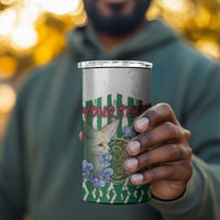 Personalized Algeria 4 in 1 Can Cooler Tumbler Fennec And Iris Grunge Style - Wonder Print Shop