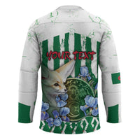 Personalized Algeria Hockey Jersey Fennec And Iris Grunge Style - Wonder Print Shop