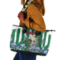 Algeria Leather Tote Bag Fennec And Iris Grunge Style - Wonder Print Shop
