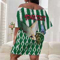 Personalized Algeria Off Shoulder Short Dress Fennec And Iris Grunge Style - Wonder Print Shop