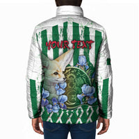 Personalized Algeria Padded Jacket Fennec And Iris Grunge Style - Wonder Print Shop