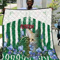 Algeria Quilt Fennec And Iris Grunge Style - Wonder Print Shop